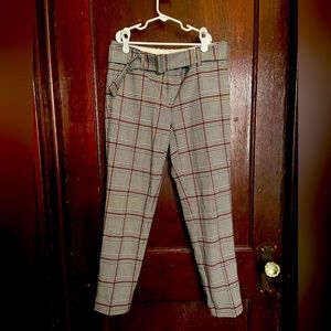 Ann Taylor Petite Houndstooth Pants 0P black, cream, and brown